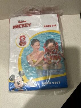 Disney Mickey Kids Swim Vest - Red with Yellow Accents